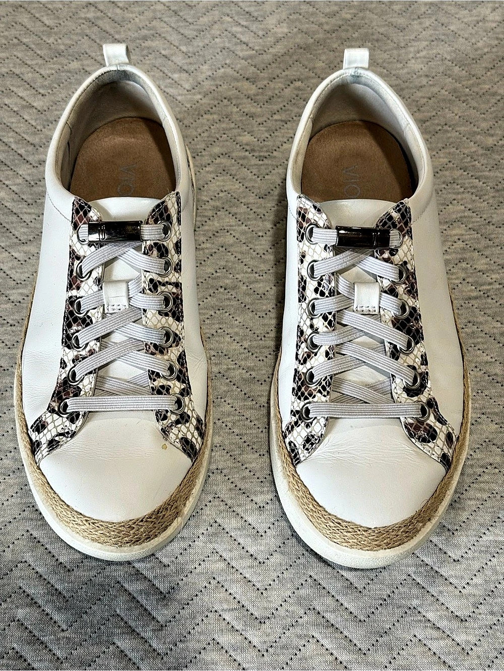 Vionic Winny Sneaker Women's Animal Print Sneakers in White & Black